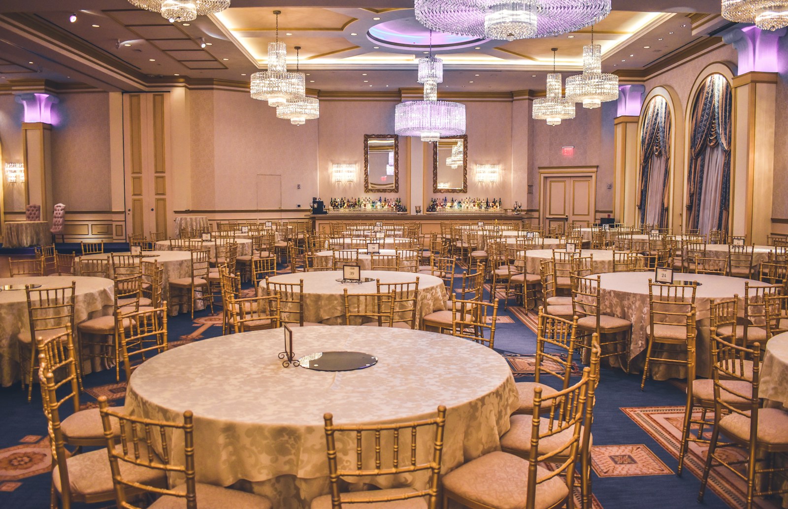 Private dining room set for a group event